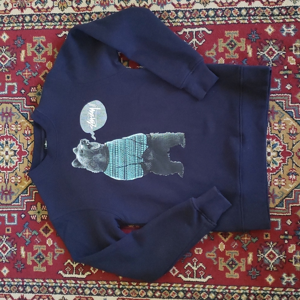 ❤ VINTAGE | Stussy Bear Sweatshirt Streetwear